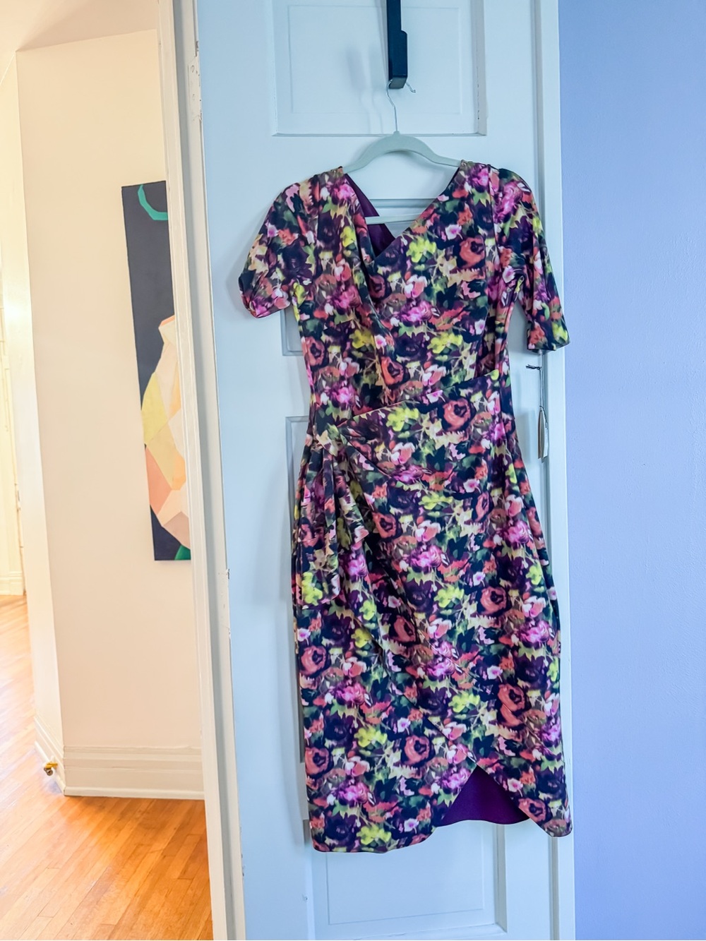 Chiara Boni La Petite Robe “Artists Garden” Print Dress, NWT, Size 14